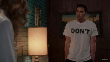 Don't White T-Shirt of David Rose (Daniel Levy) in Schitt's Creek (S02E11)