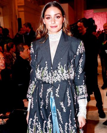 Giambattista Valli Floral Imprimer Robe en Crêpe de Laine portés par Olivia Palermo Giambattista Valli Montrer le 2 Mars 2020