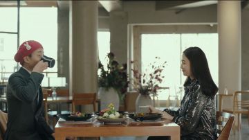 Black Se­quin Pussy­bow Dress worn by Yoon Se Ri (Son Ye-jin) in Crash Landing on You Season 1 Episode 13