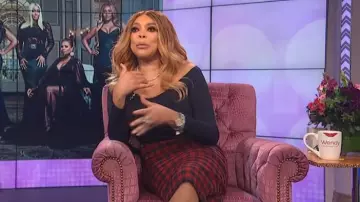 A.L.C. Thea Check Wool Pen­cil Skirt worn by Wendy Williams on The Wendy Williams Show March 2, 2020