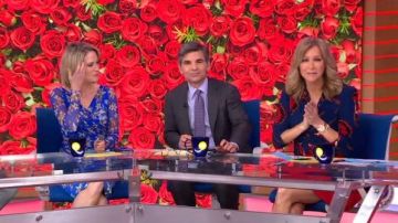 Ba&sh Ruf­fle De­tail Blouse worn by Lara Spencer on Good Morning America March 2, 2020