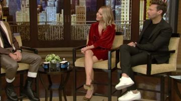 Gianvito rossi Leop­ard-Print Calf Hair Pump, Brown worn by Kelly Ripa on LIVE with Kelly and Ryan March 2, 2020