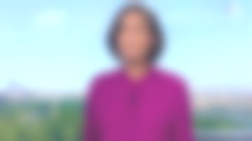 La camisa de cuello victoriano ciruela que fluye de Leïla Kaddour-Boudadi en Journal de 13 heures el 29.02.2020