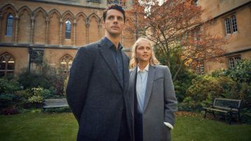 Grey coat worn by Diana Bishop (Teresa Palmer) as seen in A Discovery of Witches S01E02