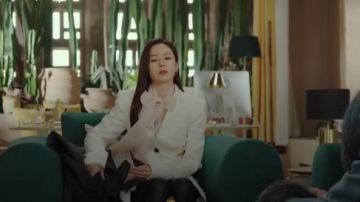 Sheer Pussy Bow Shirt worn by Yoon Se Ri (Son Ye-jin) in Crash Landing on You Season 1 Episode 12