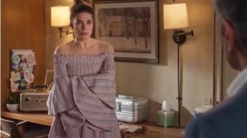 Rayé Volant de la Robe portée par Alexis Rose (Annie Murphy) dans Schitt s Creek Saison 6 Épisode 9
