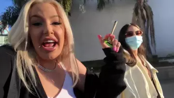 Black Full Zip Jacket worn by Tana Mongeau in the YouTube video this is what single Tana in Miami looks like... (scary)