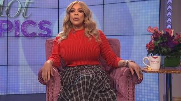 Skinny Girl Rib Asym­met­ric Mock Neck Top worn by Wendy Williams on The Wendy Williams Show March 3, 2020