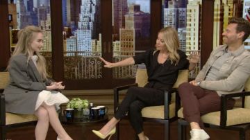 Maison Mayle Saint Phalle Jacquard Silk Jump­suit worn by Kelly Ripa on LIVE with Kelly and Ryan March 3, 2020