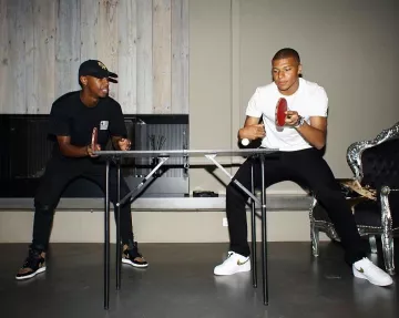 Sneakers Nike white Kylian Mbappé on his account Instagram @k. mbappe