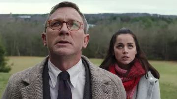 Chunky Multicolored Scarf worn by Marta Cabrera (Ana de Armas) as seen in Knives Out