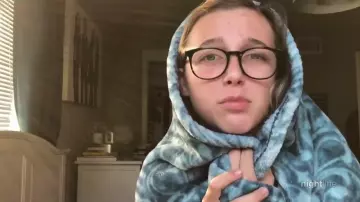 Oversized black glasses of Emma Chamberlain in YouTube superstar Emma Chamberlain opens up about staying authentic | Nightline