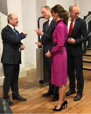 Manolo Blahnik Suede Pumps worn by Catherine, Duchess of Cambridge Dublin March 4, 2020