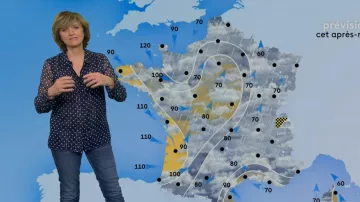 The shirt classic collar polka dot with metallic threads Blue Valérie Maurice in Weather of France 2