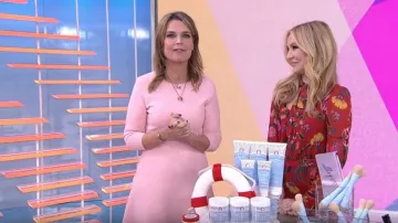 Lela rose Metal­lic Knit Fit & Flare Dress worn by Savannah Guthrie on Today March 4, 2020