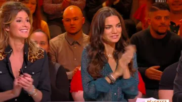 The shirt long sleeves leopard print green Francesca Antoniotti in It is that of the tv ! the 05.03.2020