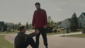 Under Armour Red Hoodie jacket worn by Pete (Ron Livingston) in Holly Slept Over