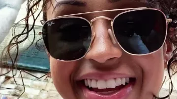 Ray Ban Square Sunglasses worn by Liza Koshy in the YouTube video FALLING IN LOVE