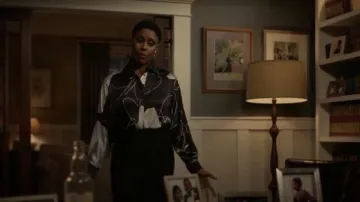 Abstract Print Blouse worn by Lynn Pierce (Christine Adams) in Black Lightning Season 3 Episode 15