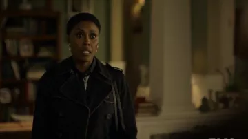 Navy & Brown Trim Trench Coat worn by Lynn Pierce (Christine Adams) in Black Lightning Season 3 Episode 15