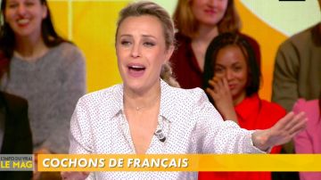 Camisa Libalo recta de Isabelle Moreau en seda de lunares fluidos en L'Info du vrai el 06.03.2020