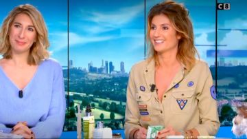 The cotton shirt, spirit's "military" Caroline Ithurbide in William at noon the 06.03.2020