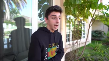 Gucci black hoodie worn by FaZe Rug in I got her pregnant... Video