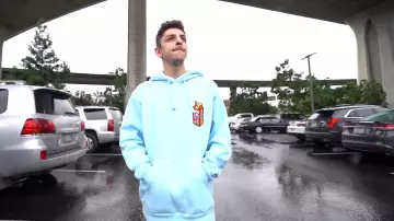 LyricalLemonade Merch Hooded Sweatshirt worn by FaZe Rug in We CHEATED an Arcade, and Won THIS... **jackpot hack**