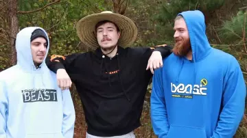Black Beast Hoodie worn by MrBeast in the YouTube video Going Around A Ferris Wheel 1,000 Times Straight