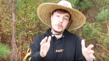 Straw Hat worn by MrBeast in the YouTube video Going Around A Ferris Wheel 1,000 Times Straight