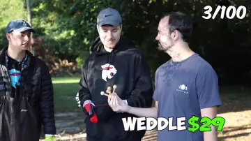 Safety Work Gloves worn by MrBeast in the YouTube video Dumpster Diving 100 Dumpsters (Found Expensive Stuff)