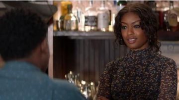 Flo­ral Mesh Top worn by Ali Finer (Javicia Leslie) in God Friended Me Season 2 Episode 16