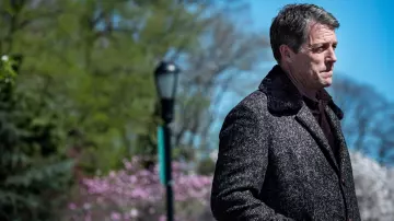 Fur Collar Wool Coat worn by Jonathan Sachs (Hugh Grant) as seen in The Undoing (Season 1)