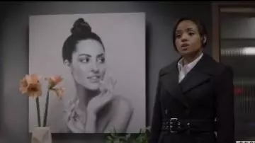 Black Belt­ed Coat worn by Sophie Moore (Meagan Tandy) in Batwoman Season 1 Episode 14