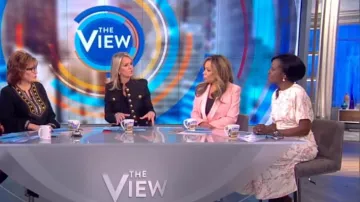 Balmain Belt­ed Dou­ble-breast­ed Crepe Blaz­er worn by Sunny Hostin on The View March 9, 2020