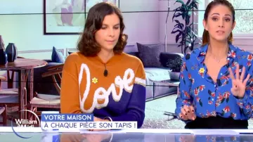 Le pull jacquard "Love" de Raphaéle Marchal dans William à midi le 10.03.2020