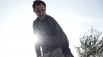 Grey Crewneck sweater worn by Sam (Jude Law) as seen in The Third Day (Season 1)