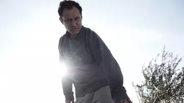 Grey Crewneck sweater worn by Sam (Jude Law) as seen in The Third Day (Season 1)