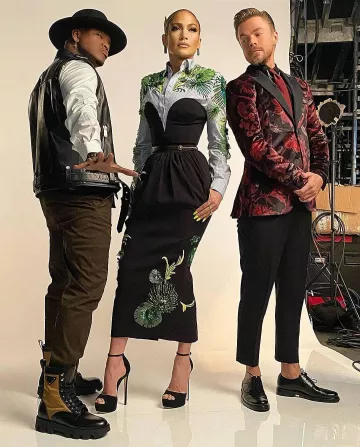 Versace Collared Embroidered Cotton Top worn by Jennifer Lopez in the World of Dance March 11, 2020