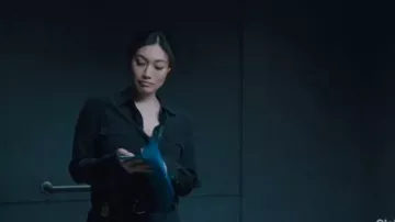Black Silk Blouse worn by Special Agent Emily Ryder (Catherine Haena Kim) in FBI Season 2 Episode 17