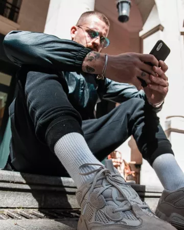 Sneakers Adidas Yeezy Raphael Pepin on his account Instagram @raphoupeps