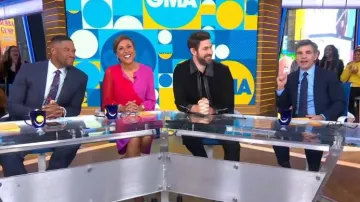 Prabal gurung Deux Tons la Soie-Mousseline de soie Chemisier porté par Robin Roberts sur Good Morning America, le 10 Mars 2020