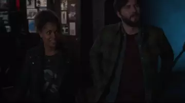 Leather Bik­er Jack­et worn by Dr. Claire Browne (Antonia Thomas) The Good Doctor Season 3 Episode 18