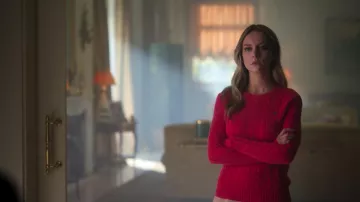 The sweater pink knit twisted Ralph Lauren Carla (Ester Expósito) in Elite (S03E01)