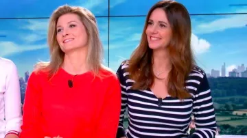 The sweater 3/4 sleeves covered with buttons of Caroline Munoz in William at noon the 13.03.2020