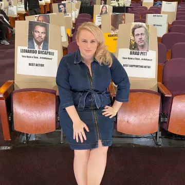 Zip Through Denim Dress worn by Rebel Wilson on the Instagram account @rebelwilson