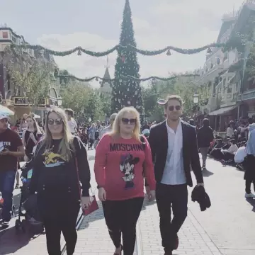 Moschino Pink Disney Minnie Mouse Merino Wool Jumper worn by Rebel Wilson on the Instagram account @rebelwilson