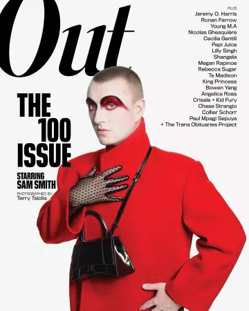 Balenciaga Abrigo Shifted Red usado por Sam Smith en la cuenta de Instagram @samsmith