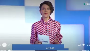 La camisa de seda estampada Rice de Mélanie Taravant en C à dire el 04.03.2020