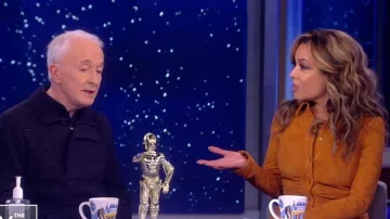 Altuzarra Brown Ruched Suede Shirt Dress worn by Sunny Hostin on The View March 10, 2020